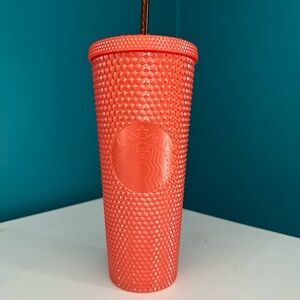 Starbucks Coral Textured Tumbler